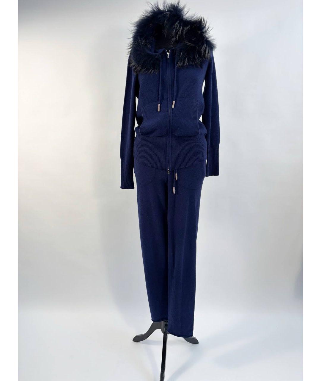PANICALE Синий кашемировый костюм с брюками, фото 8