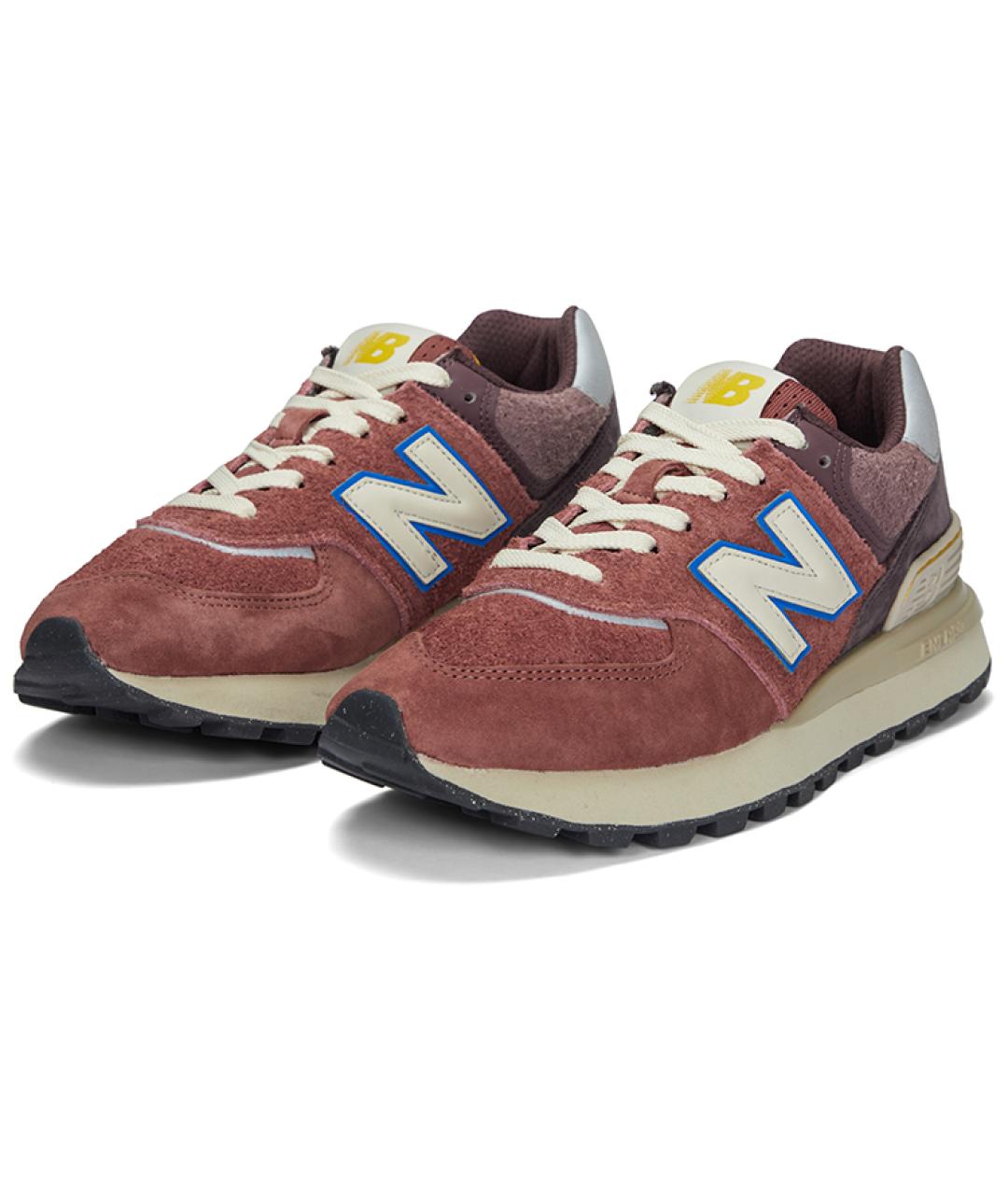 NEW BALANCE Бордовые замшевые низкие кроссовки / кеды, фото 3