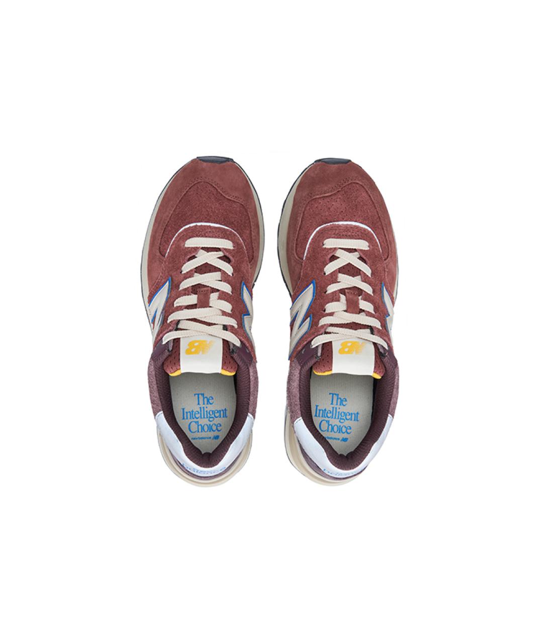 NEW BALANCE Бордовые замшевые низкие кроссовки / кеды, фото 4