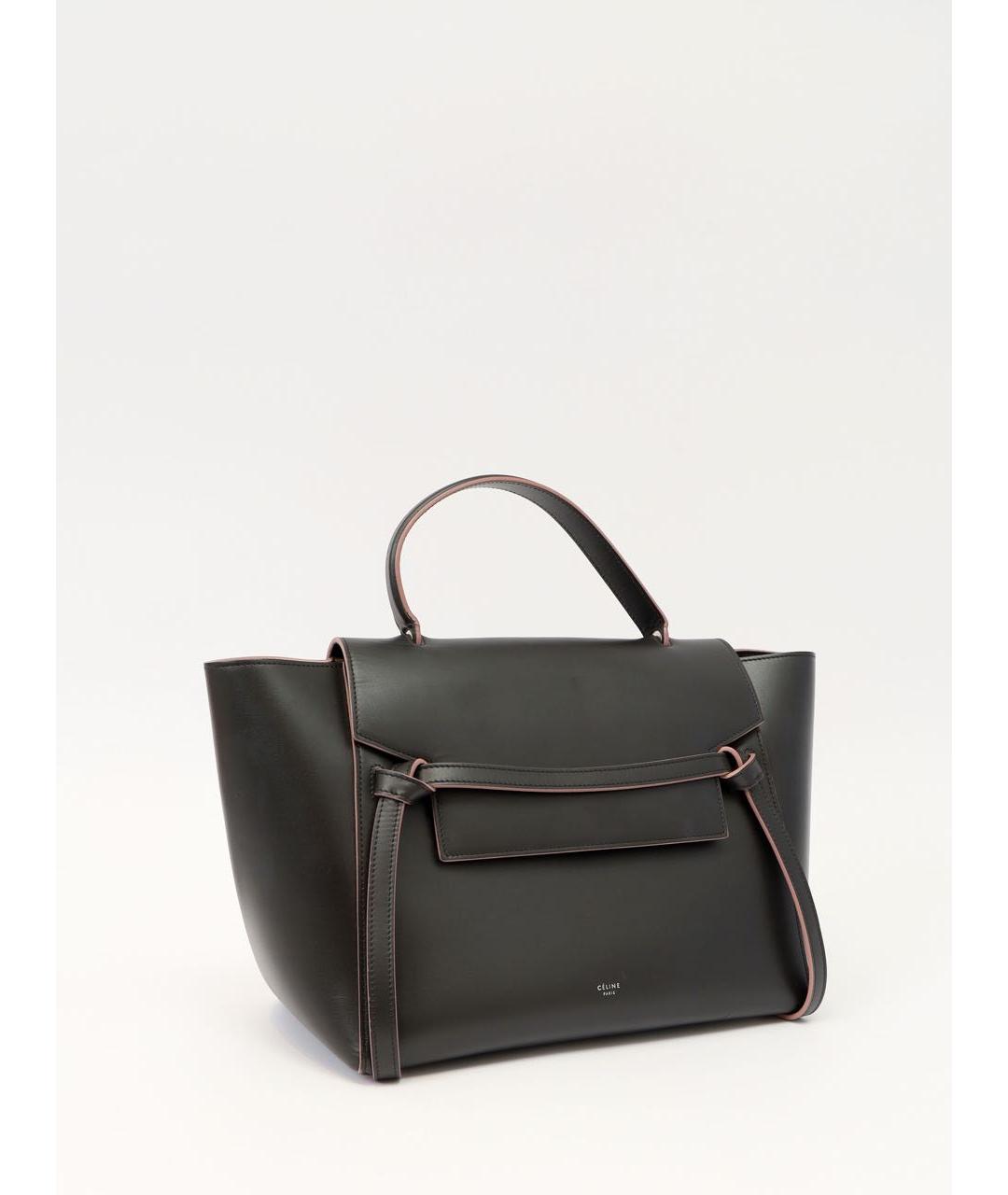 CELINE Черная кожаная сумка тоут, фото 2
