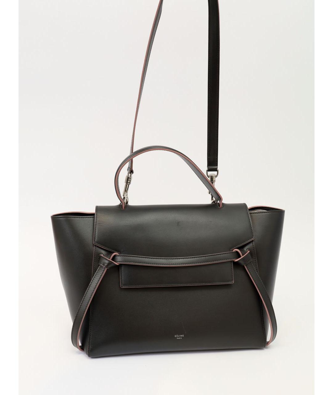 CELINE Черная кожаная сумка тоут, фото 5