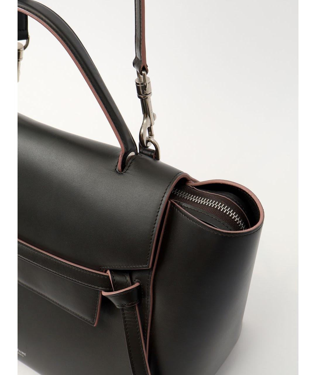 CELINE Черная кожаная сумка тоут, фото 7