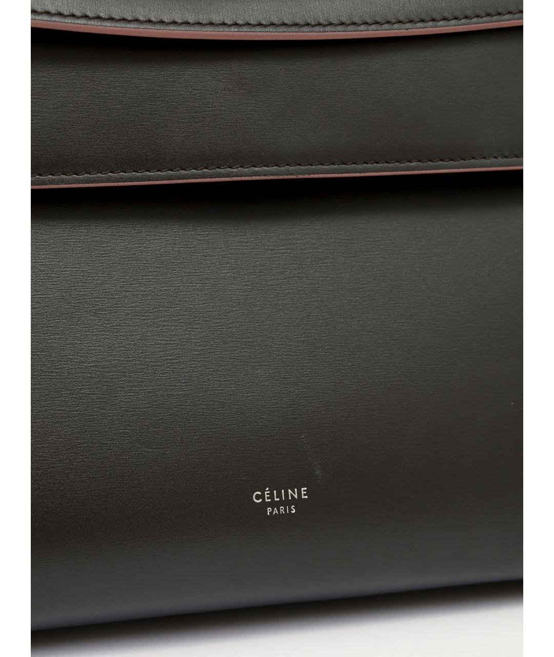 CELINE Черная кожаная сумка тоут, фото 4