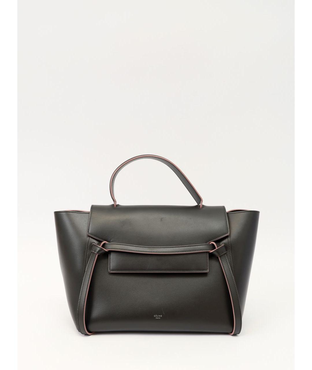 CELINE Черная кожаная сумка тоут, фото 9