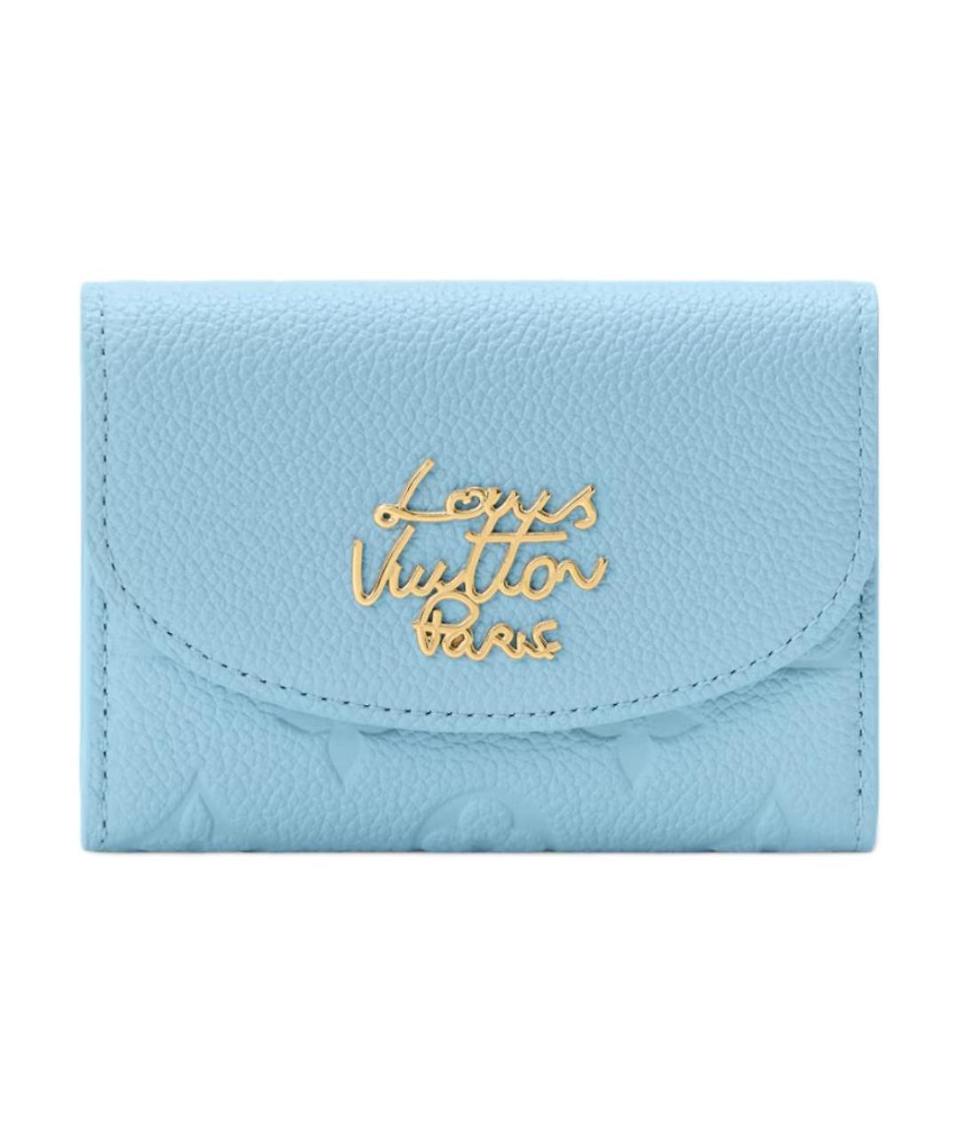 LOUIS VUITTON Голубой кожаный кошелек, фото 1