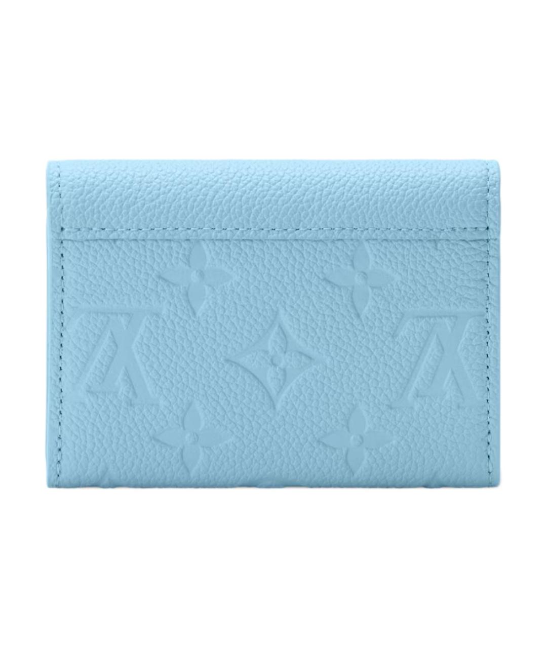 LOUIS VUITTON Голубой кожаный кошелек, фото 3