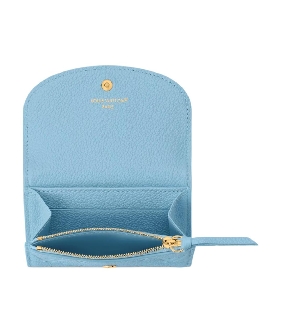 LOUIS VUITTON Голубой кожаный кошелек, фото 4