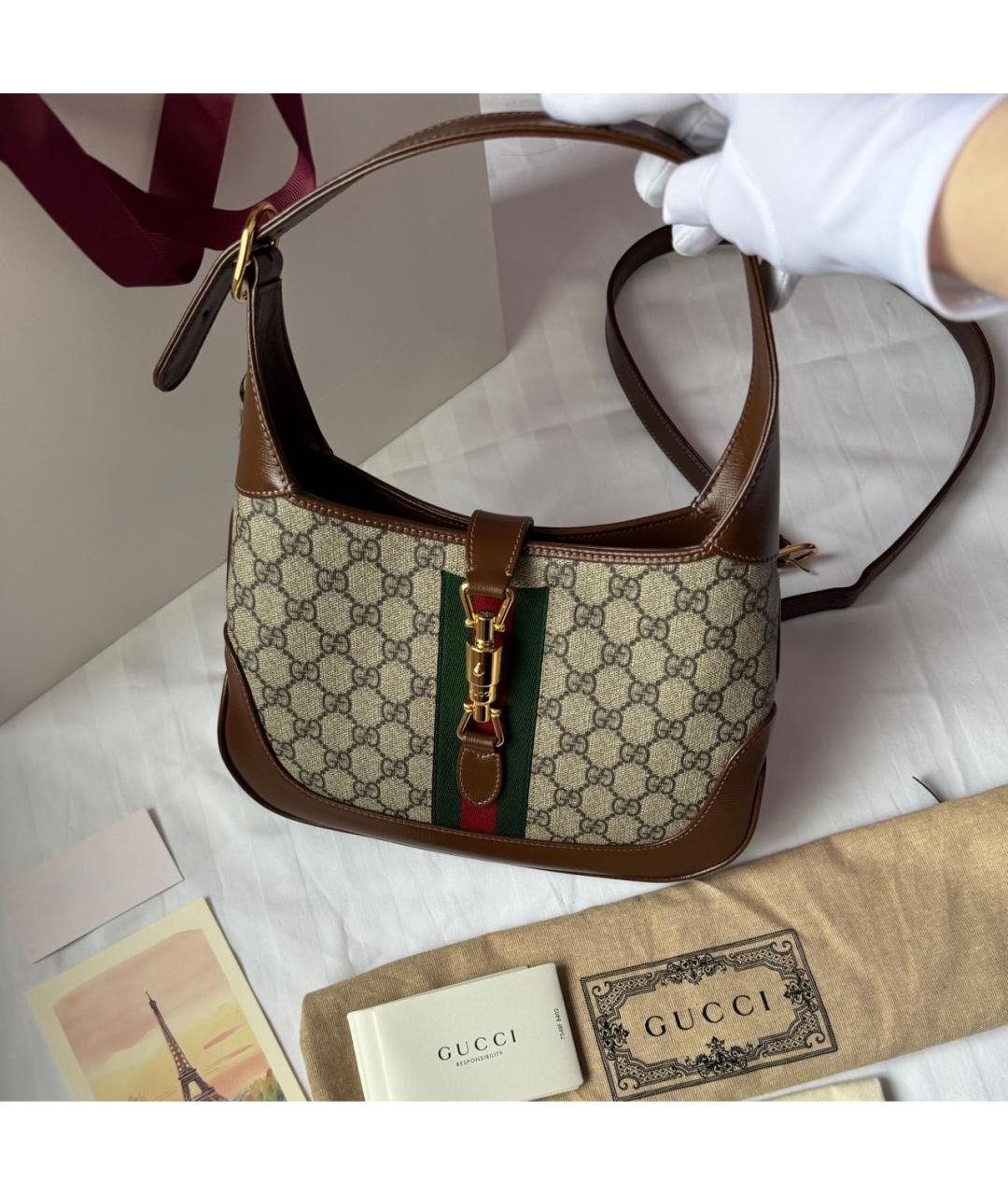 GUCCI Коричневая сумка с короткими ручками, фото 6
