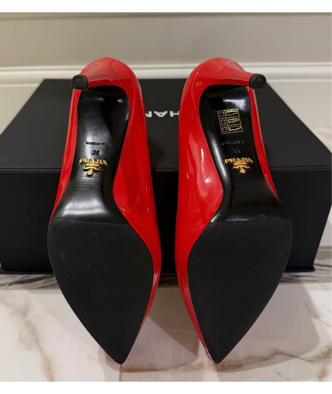 PRADA Красные туфли из лакированной кожи, фото 7