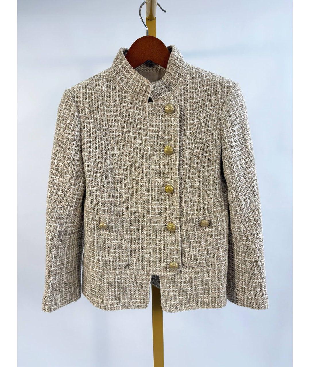 CHANEL Золотой хлопковый жакет/пиджак, фото 7