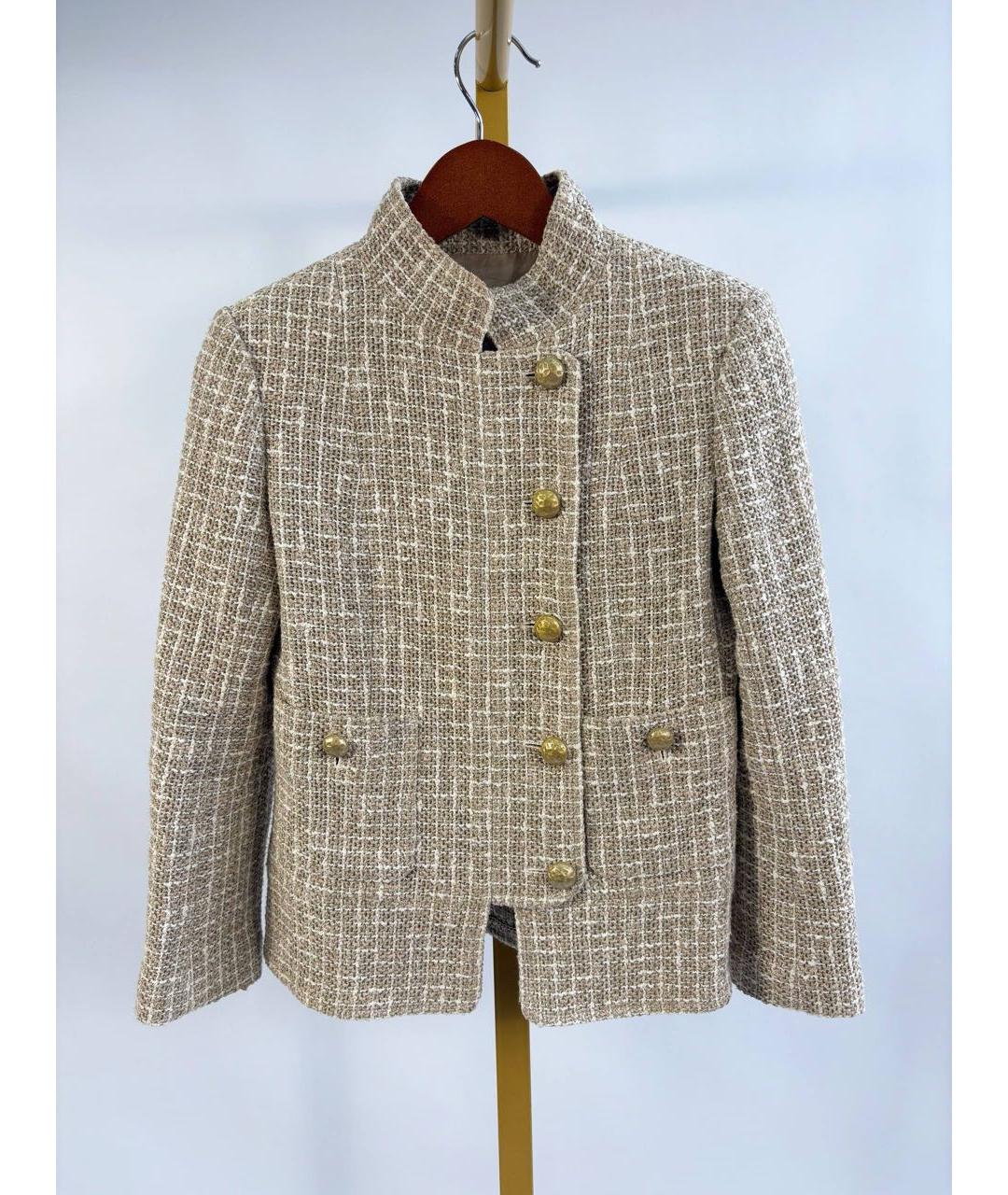 CHANEL Золотой хлопковый жакет/пиджак, фото 8