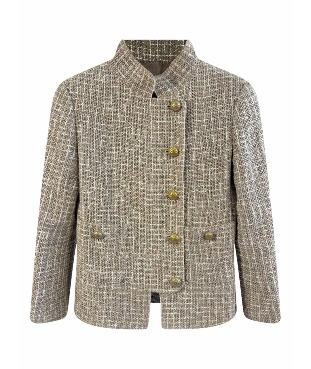 CHANEL Золотой хлопковый жакет/пиджак, фото 1