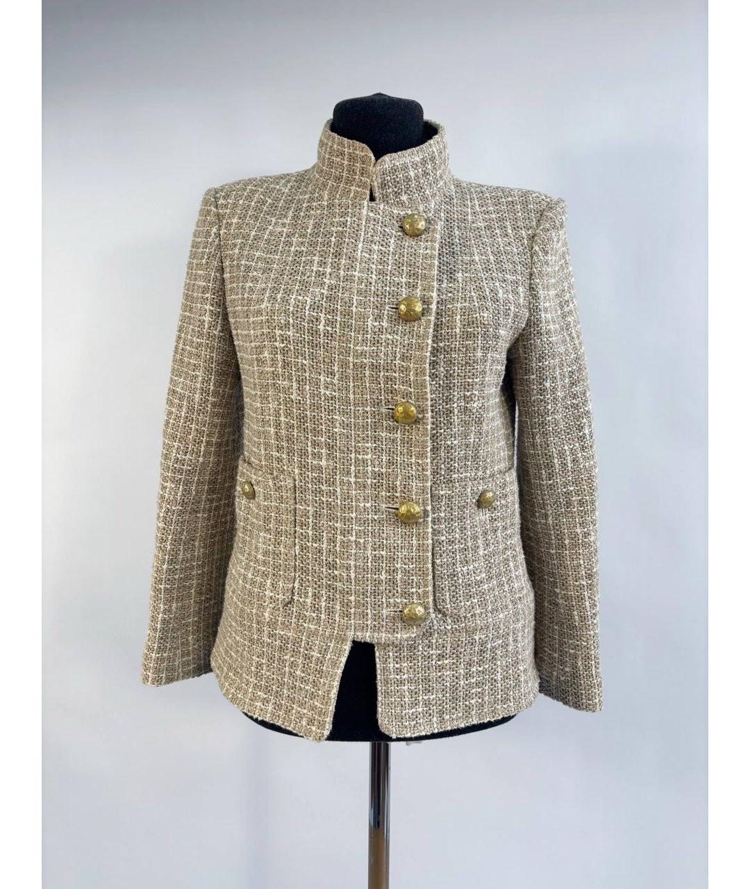 CHANEL Золотой хлопковый жакет/пиджак, фото 5