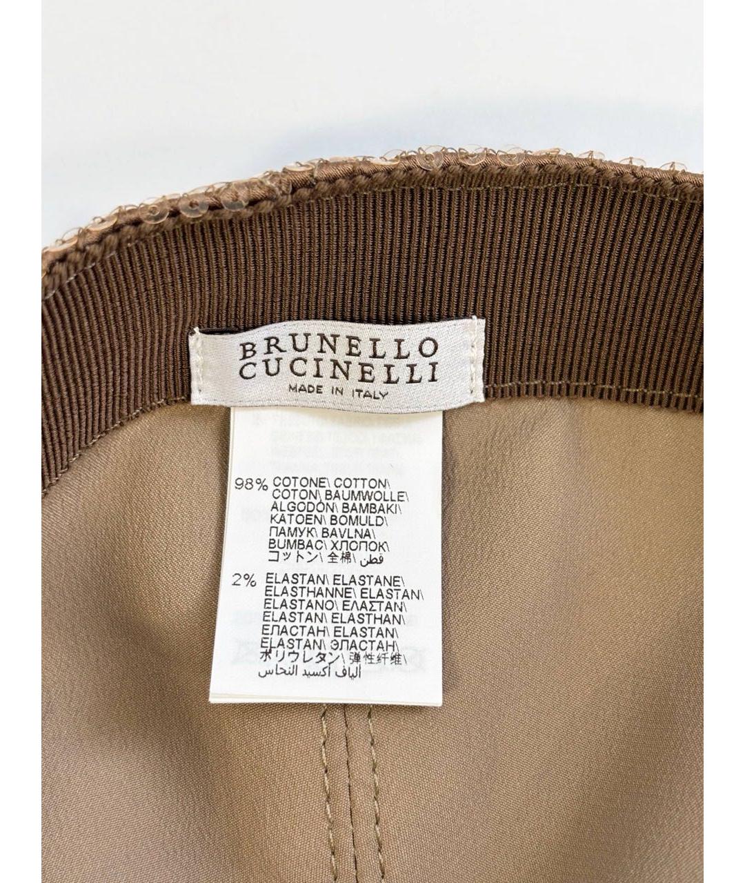 BRUNELLO CUCINELLI Бежевая хлопковая кепка, фото 4