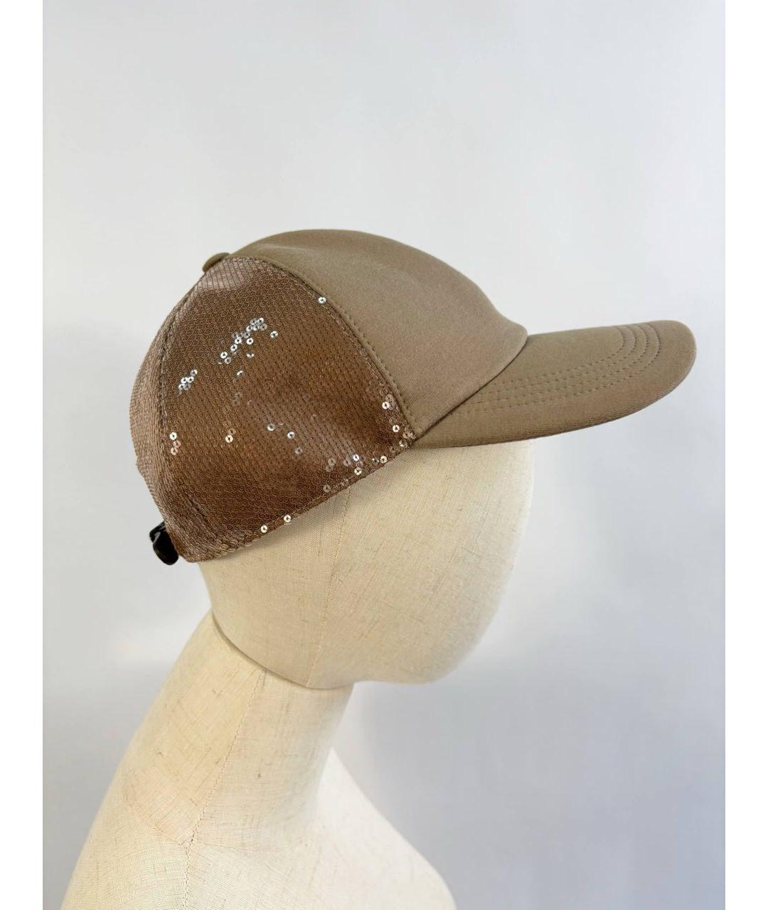 BRUNELLO CUCINELLI Бежевая хлопковая кепка, фото 9