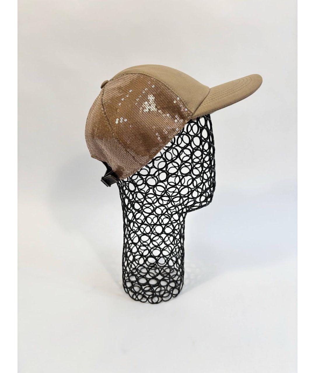 BRUNELLO CUCINELLI Бежевая хлопковая кепка, фото 7