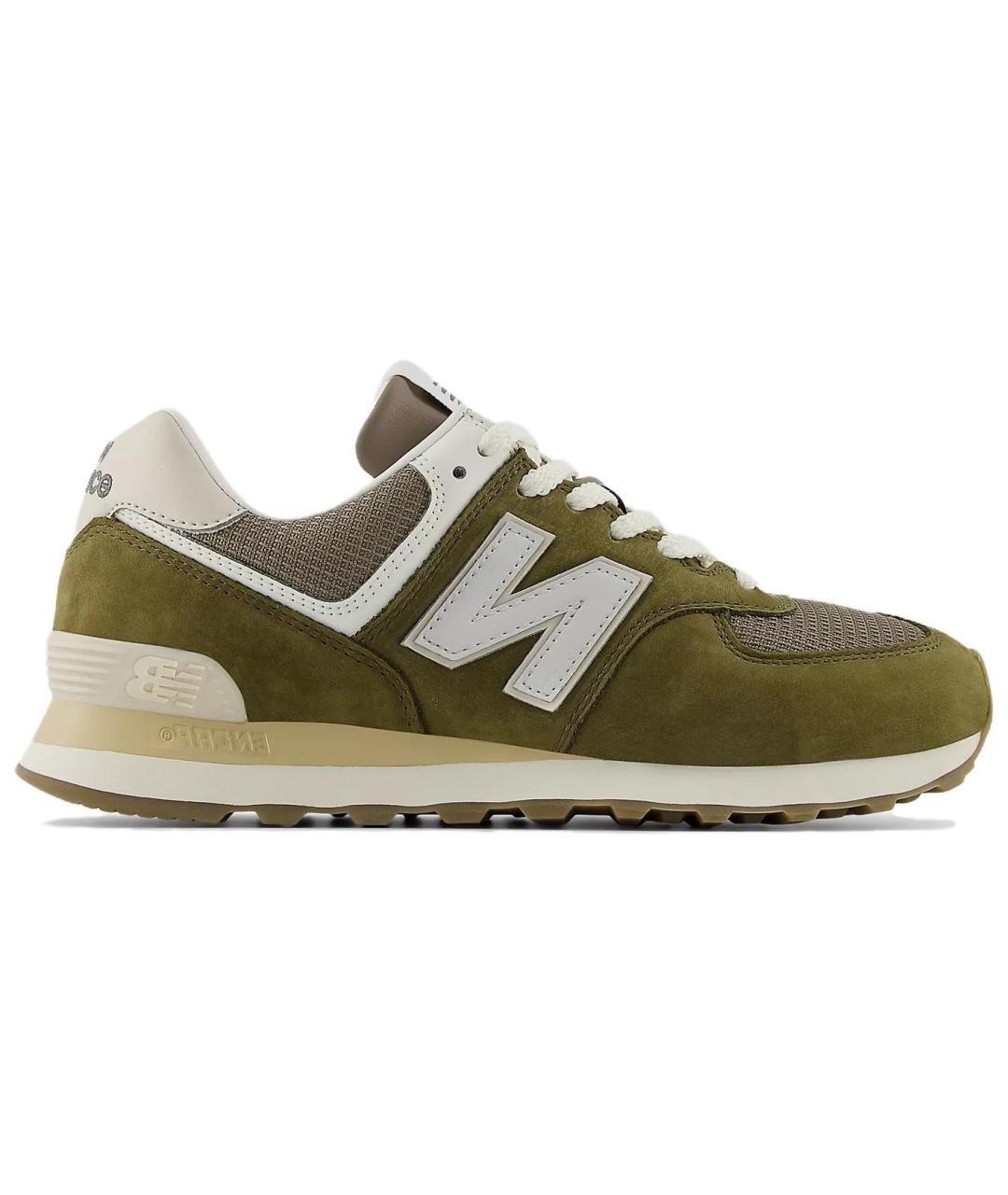 NEW BALANCE Зеленые замшевые кроссовки, фото 1