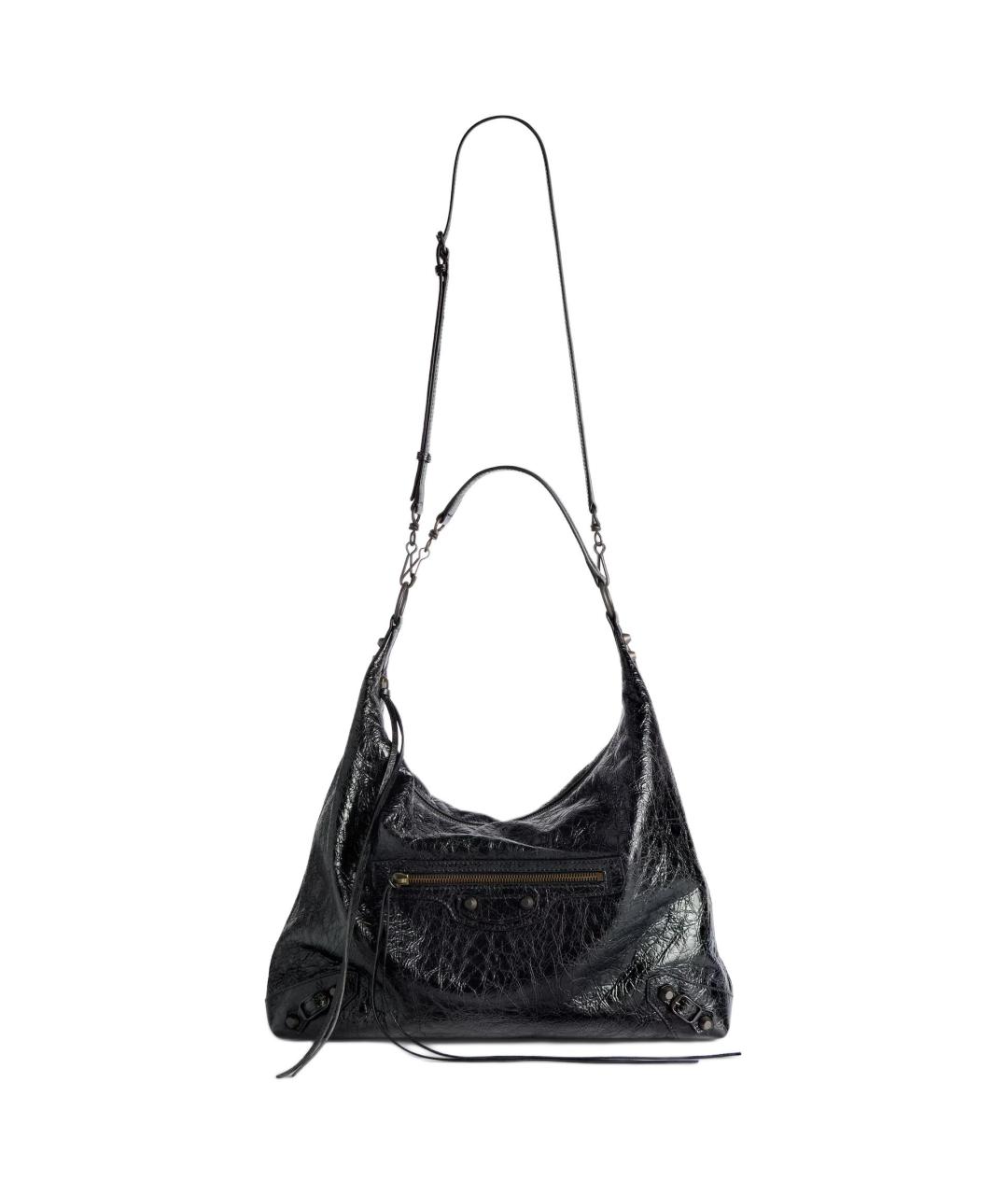BALENCIAGA Черная кожаная сумка через плечо, фото 4