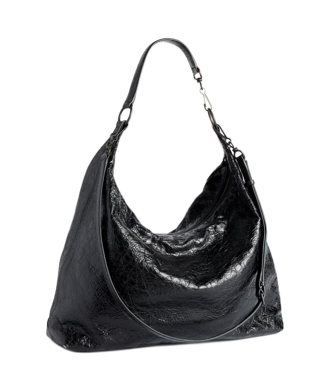 BALENCIAGA Черная кожаная сумка через плечо, фото 3