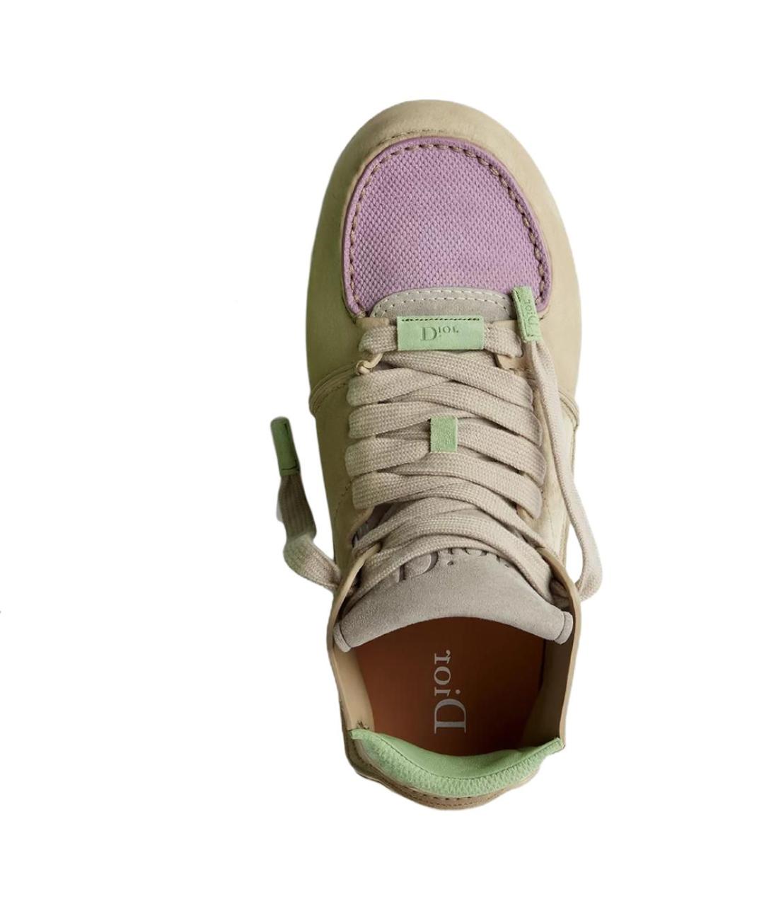 CHRISTIAN DIOR Бежевые кожаные низкие ботинки, фото 4