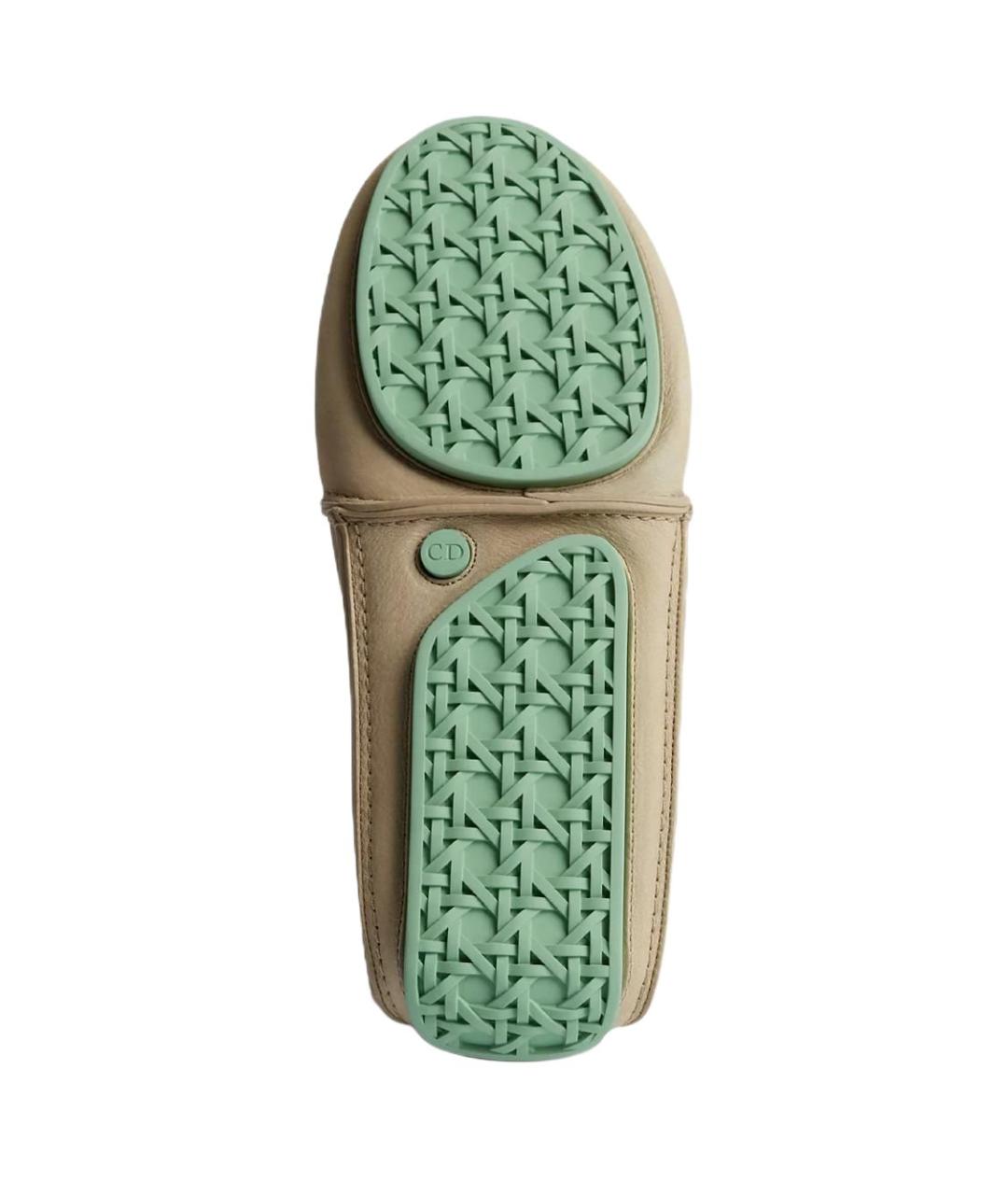 CHRISTIAN DIOR Бежевые кожаные низкие ботинки, фото 5