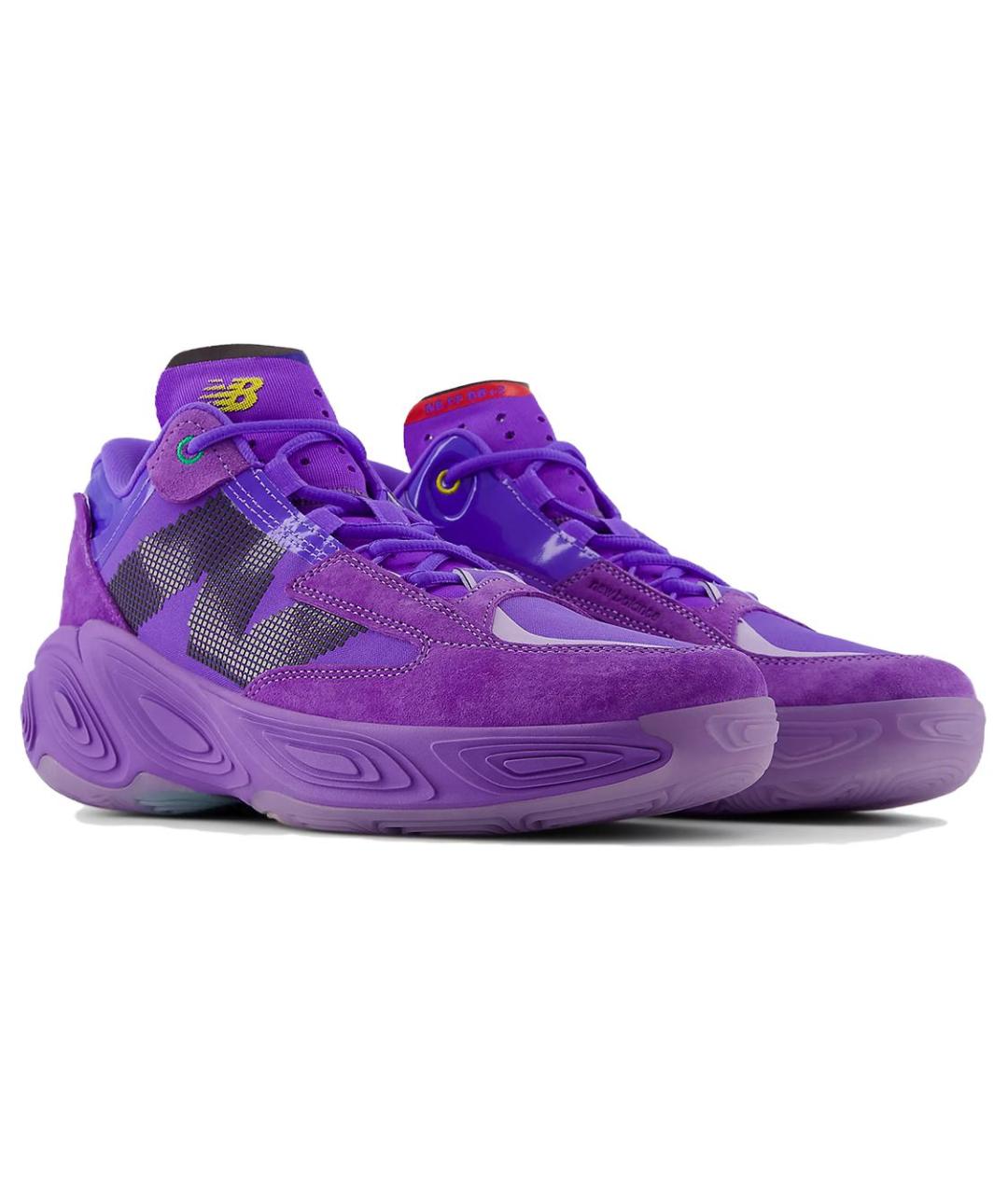 NEW BALANCE Фиолетовые замшевые высокие кроссовки / кеды, фото 2
