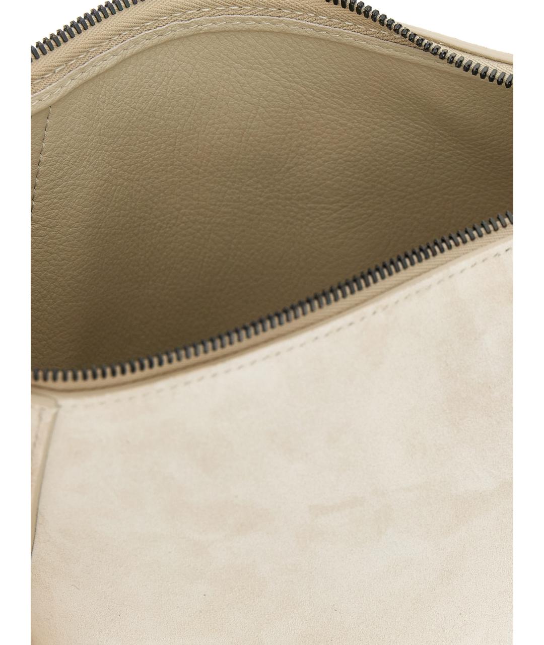 BRUNELLO CUCINELLI Белая замшевая сумка через плечо, фото 4