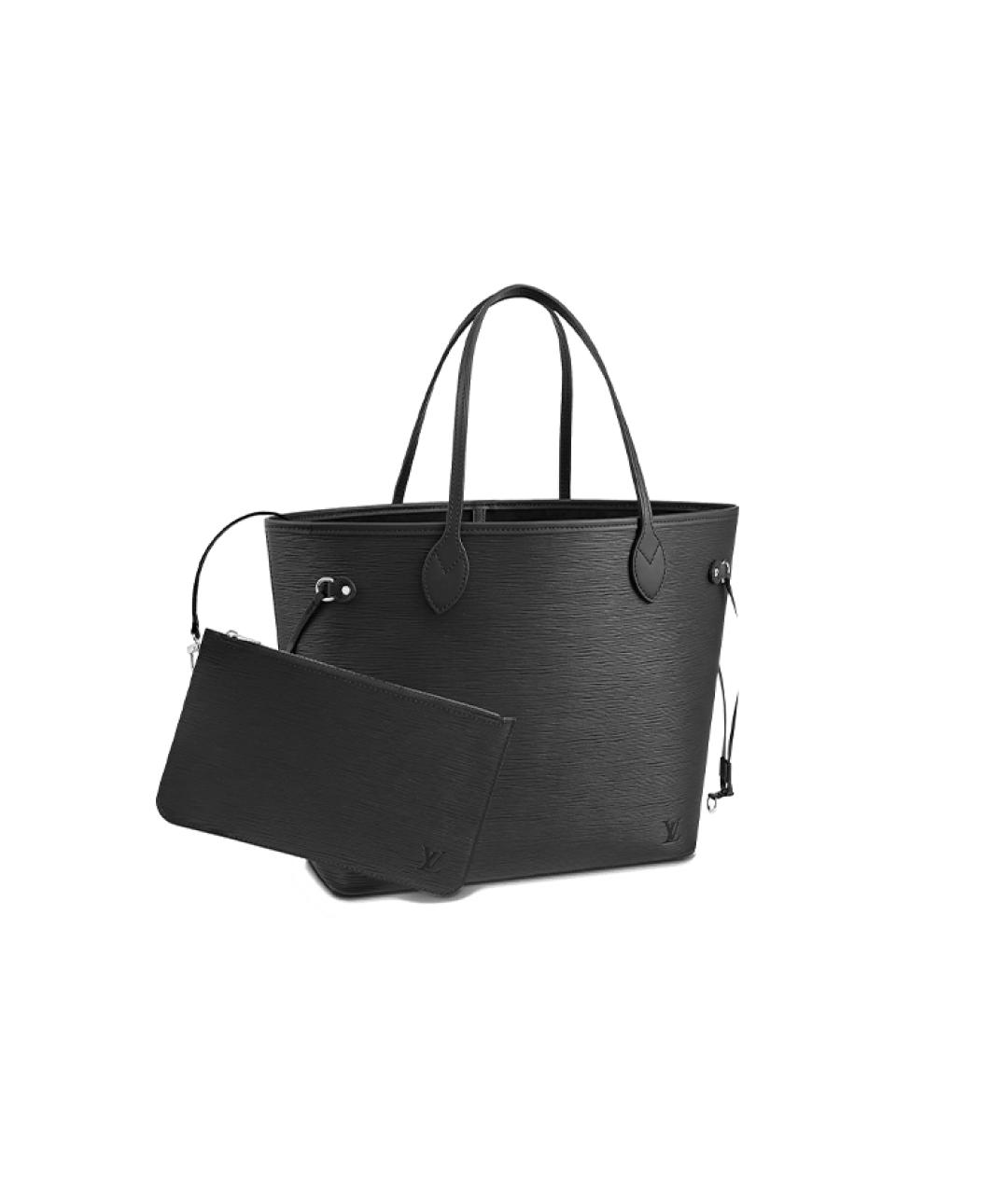 LOUIS VUITTON Черная кожаная сумка тоут, фото 5