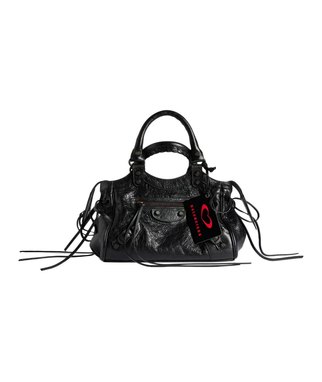 BALENCIAGA Черная кожаная сумка через плечо, фото 1