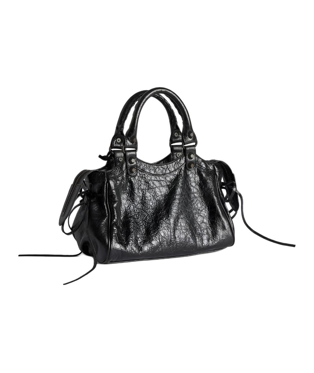 BALENCIAGA Черная кожаная сумка через плечо, фото 3