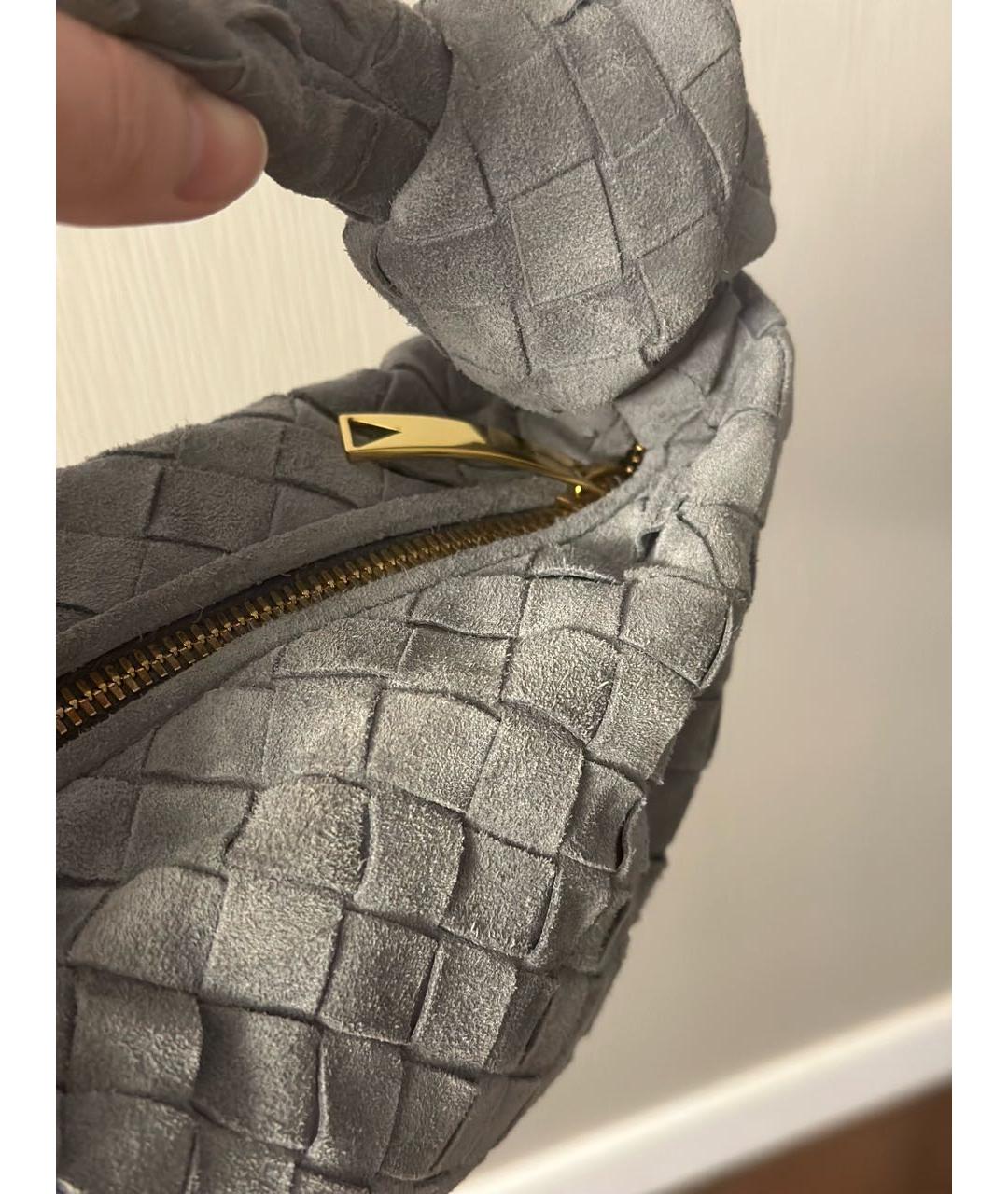 BOTTEGA VENETA Серая замшевая сумка с короткими ручками, фото 4