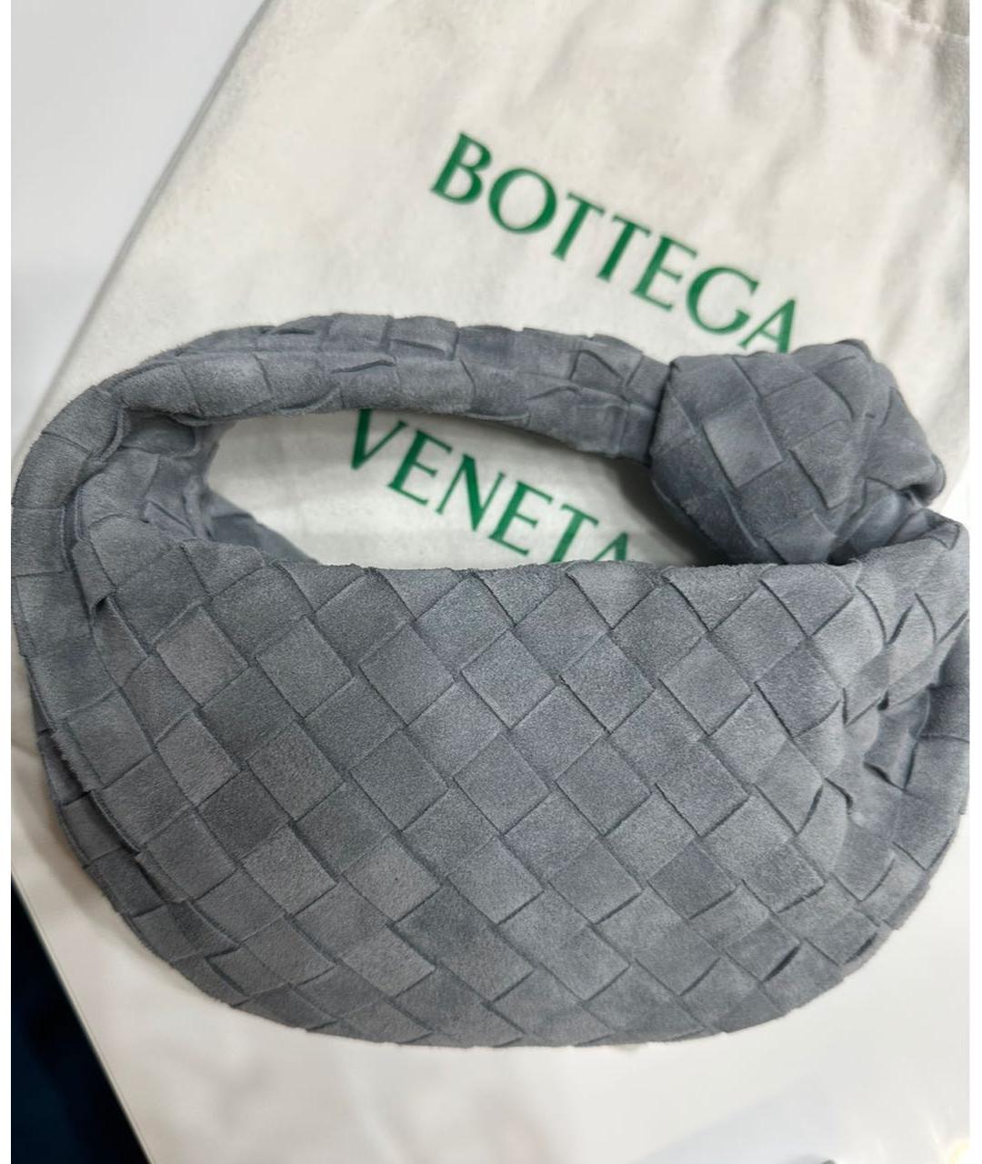 BOTTEGA VENETA Серая замшевая сумка с короткими ручками, фото 6