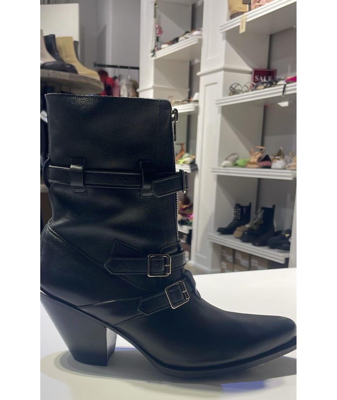 CELINE Черные кожаные ботильоны, фото 4