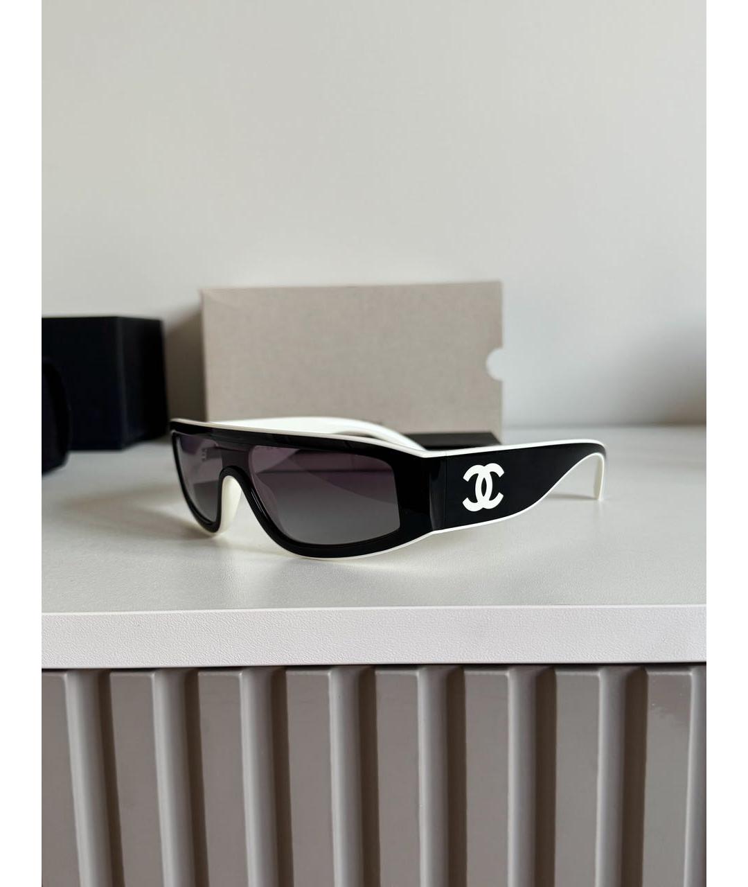 CHANEL Черные пластиковые солнцезащитные очки, фото 3