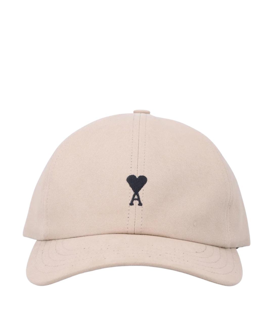 Ami Paris Бежевая хлопковая кепка/бейсболка, фото 1
