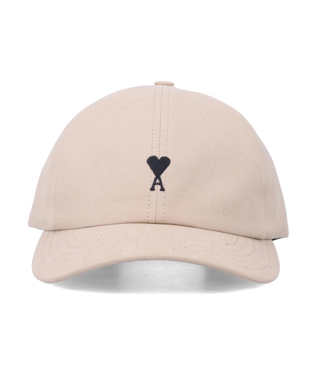 Ami Paris Бежевая хлопковая кепка/бейсболка, фото 3