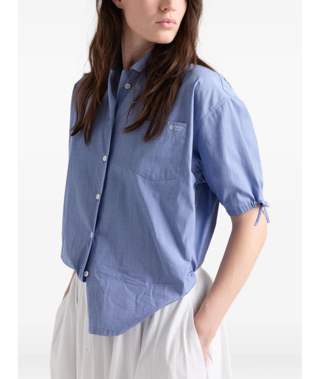 PRADA Синяя хлопковая рубашка, фото 2