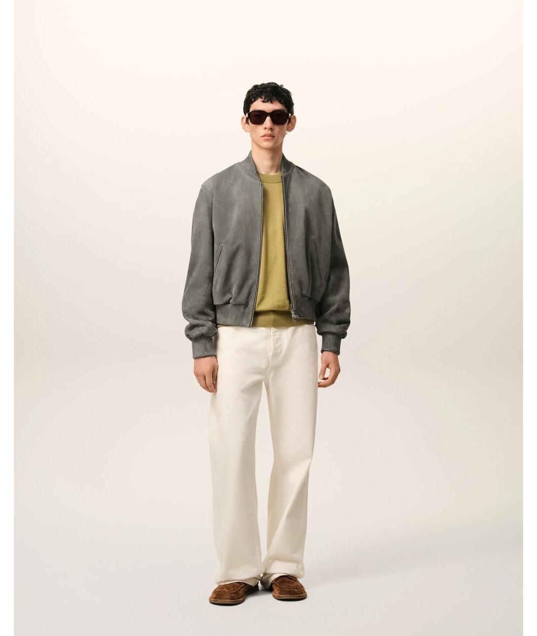 Ami Paris Серая замшевая куртка, фото 2