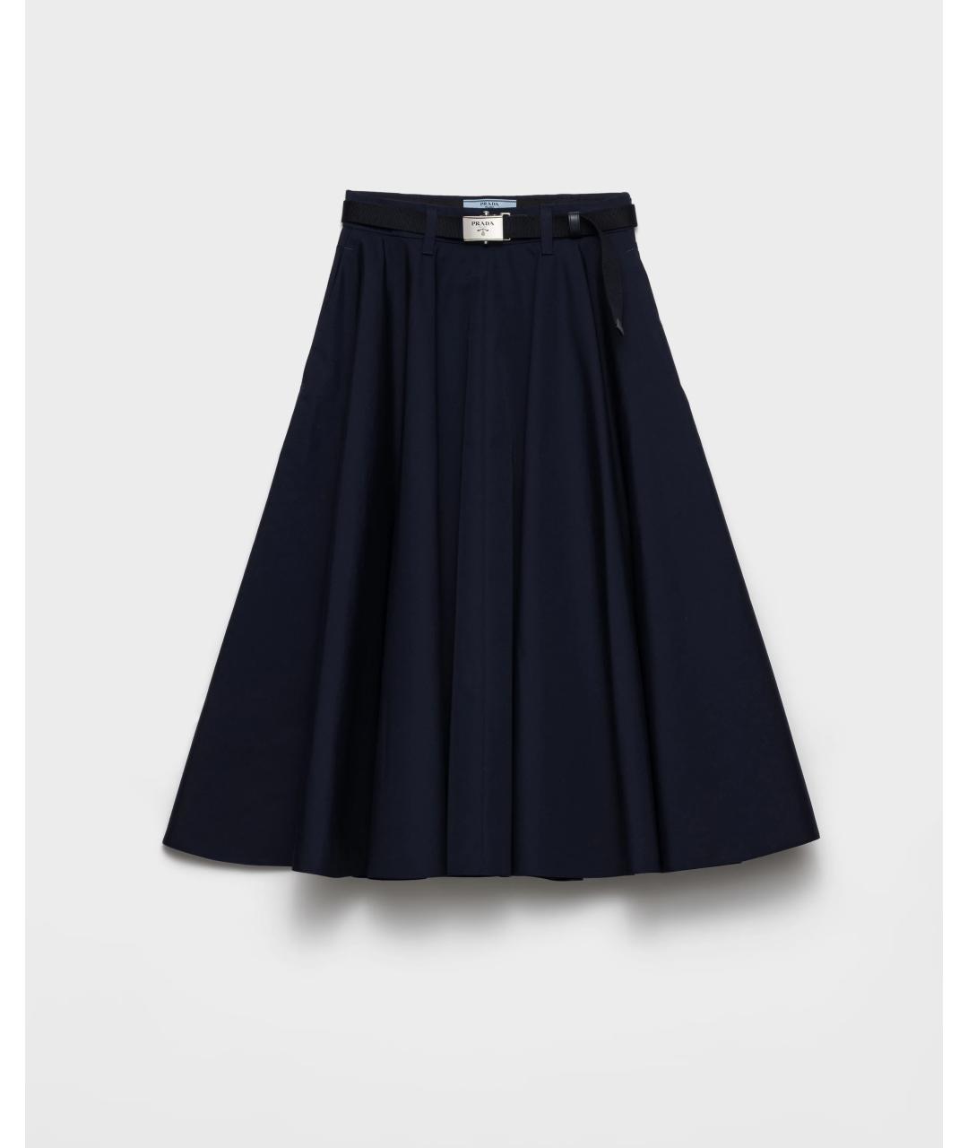 PRADA Темно-синяя юбка миди, фото 7