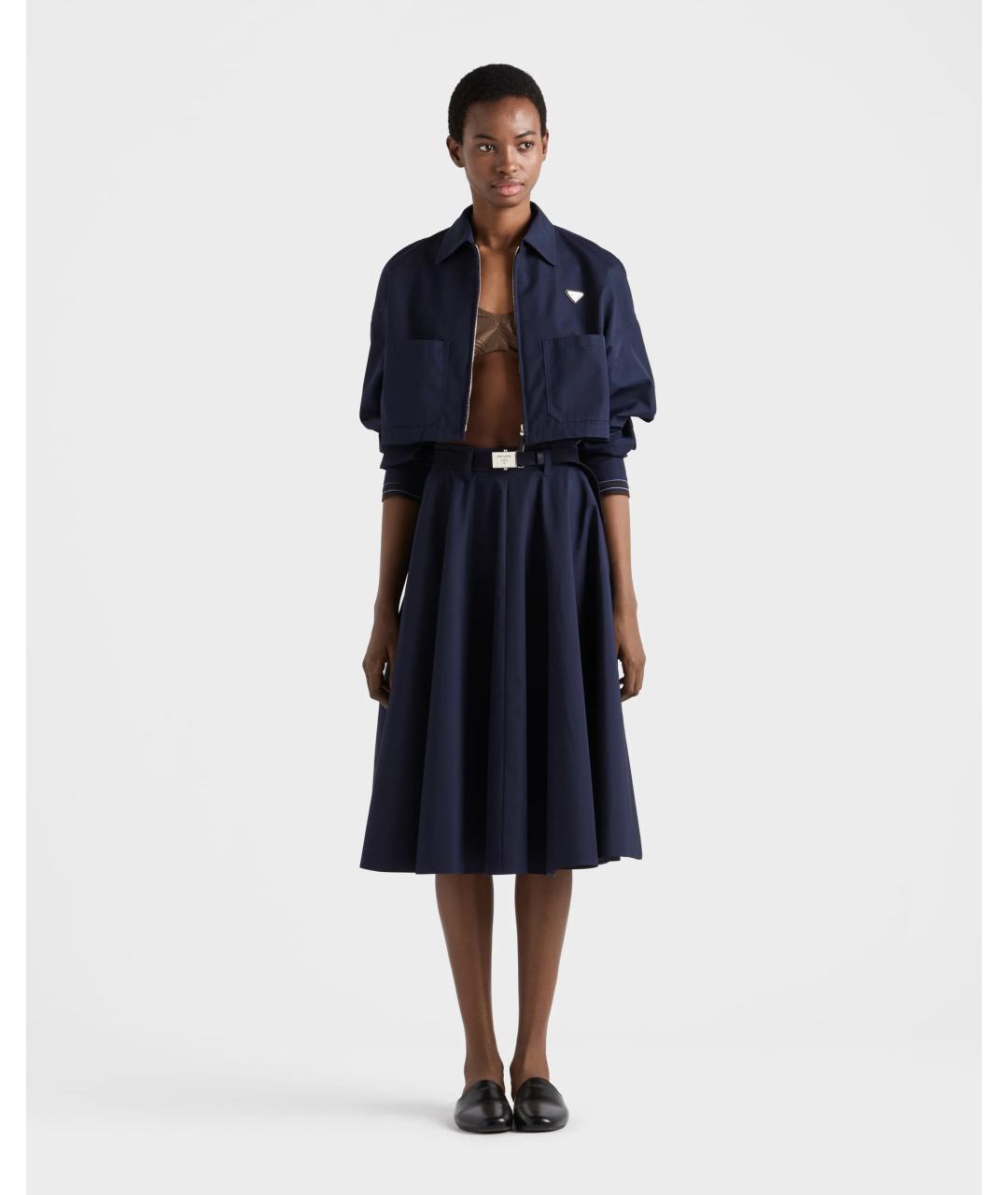 PRADA Темно-синяя юбка миди, фото 2