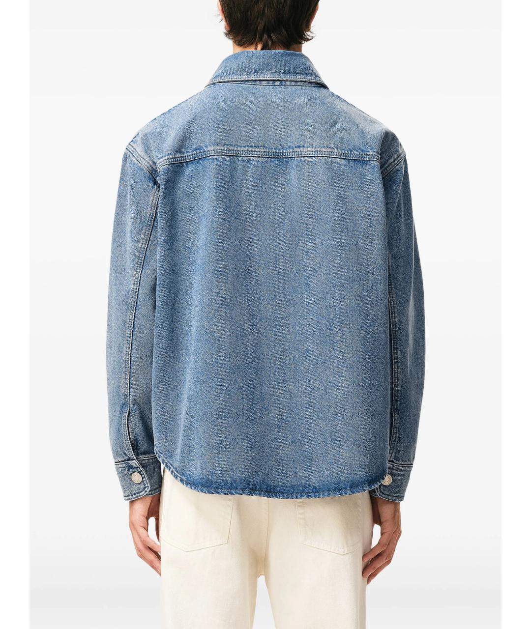 Ami Paris Голубая хлопковая кэжуал рубашка, фото 4