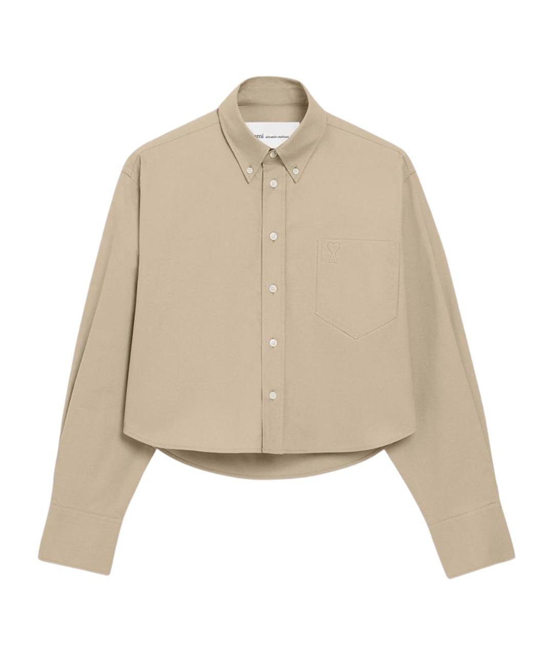 Ami Paris Бежевая хлопковая рубашка, фото 1