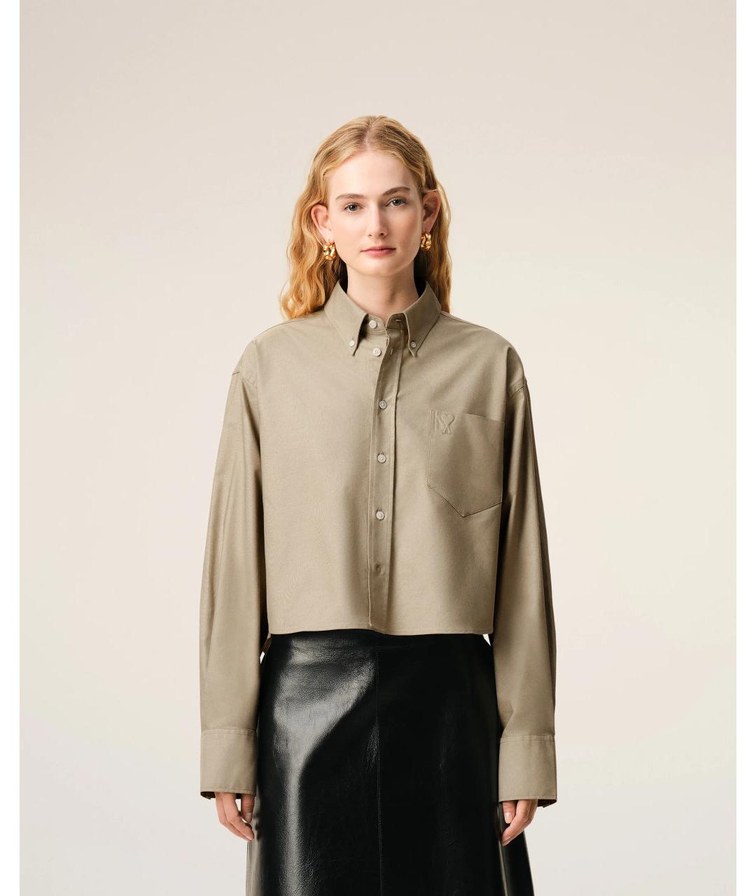 Ami Paris Бежевая хлопковая рубашка, фото 2