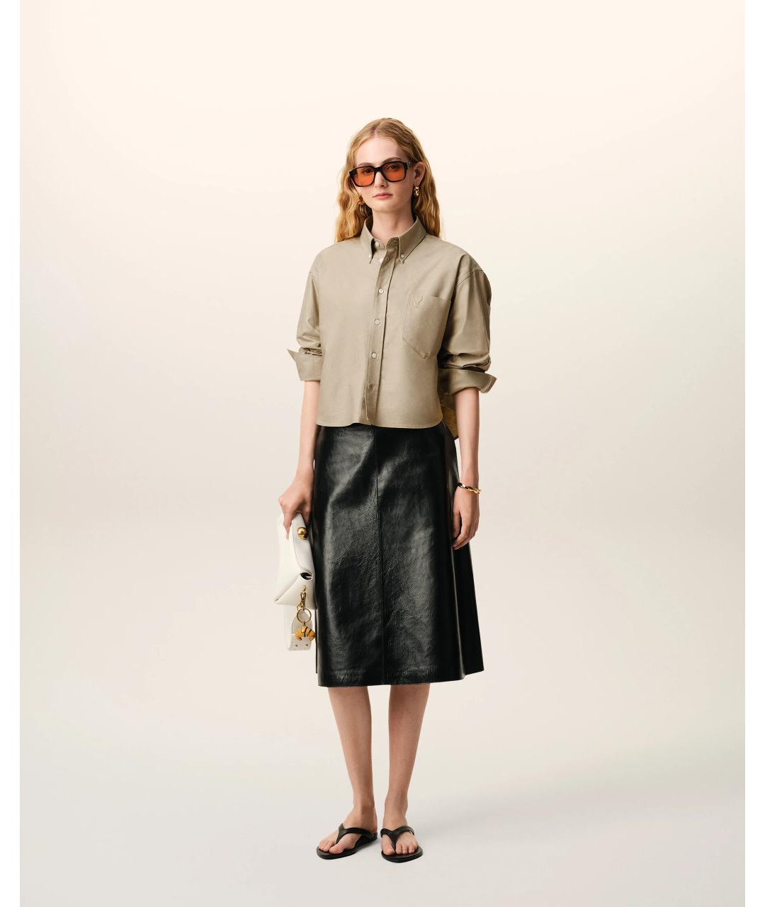 Ami Paris Бежевая хлопковая рубашка, фото 3