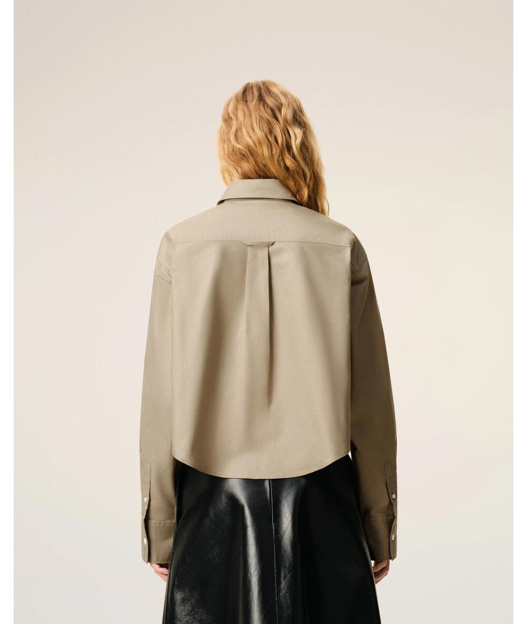 Ami Paris Бежевая хлопковая рубашка, фото 5