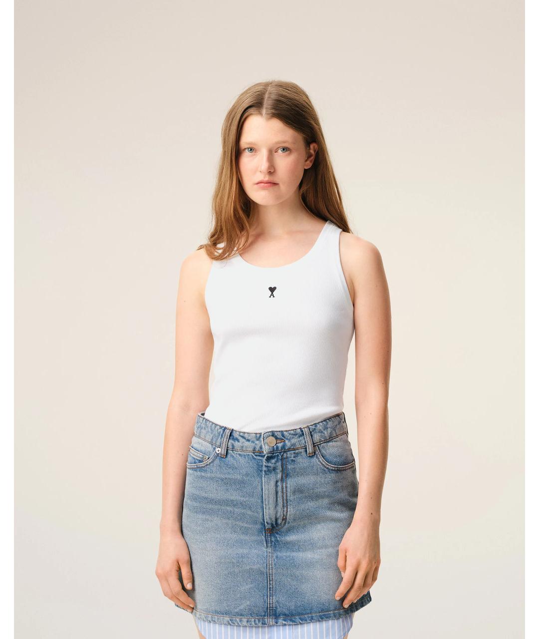 Ami Paris Белая хлопковая майка, фото 3