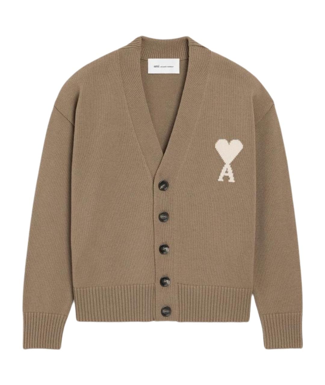 Ami Paris Бежевый шерстяной кардиган, фото 1