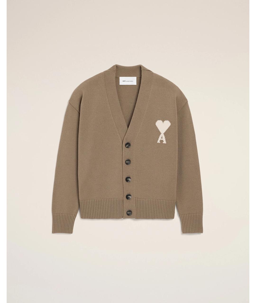 Ami Paris Бежевый шерстяной кардиган, фото 5