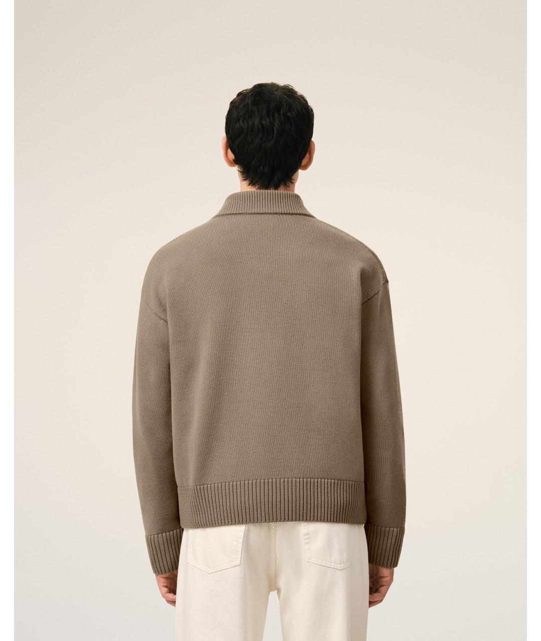 Ami Paris Бежевый шерстяной кардиган, фото 2