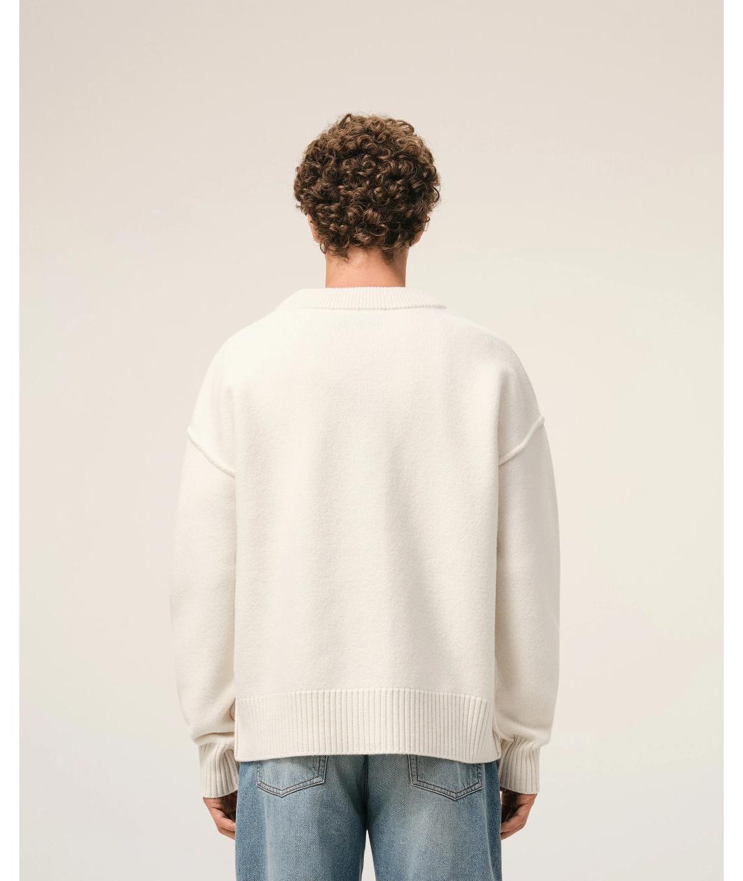 Ami Paris Белый шерстяной кардиган, фото 4